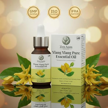 100% Natural Ylang Ylang Therapeutic Grade Essential Oil | 15ml | Stress Relief, Skin & Hair Care, Aromatherapy | Sourced from Yunan | GMP, ISO & IFRA Certified