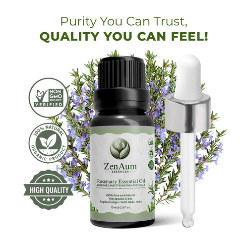 Rosemary Essential Oil – 100% Pure | Strengthen Hair | Boost Focus | Clear Brain Fog