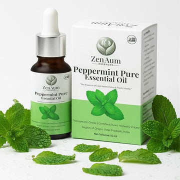 100% Natural Peppermint Therapeutic Grade Essential Oil | 15ml | Headache & Sinus Relief, Mental Clarity & Aromatherapy | Sourced from India | GMP, ISO & IFRA Certified