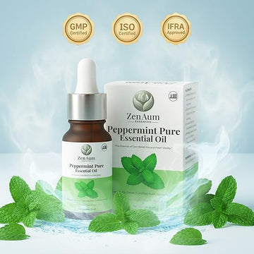 100% Natural Peppermint Therapeutic Grade Essential Oil | 15ml | Headache & Sinus Relief, Mental Clarity & Aromatherapy | Sourced from India | GMP, ISO & IFRA Certified