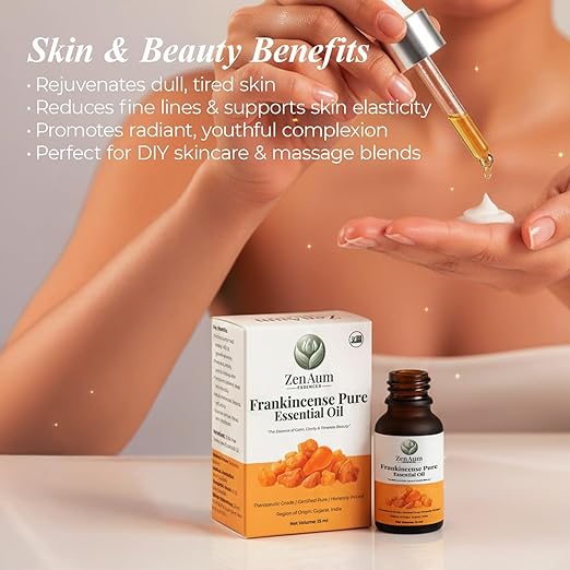 100% Natural Frankincense/Loban Therapeutic Grade Essential Oil| 15ml | Stress Relief, Skin Rejuvenation & Aromatherapy | GMP, ISO & IFRA Certified