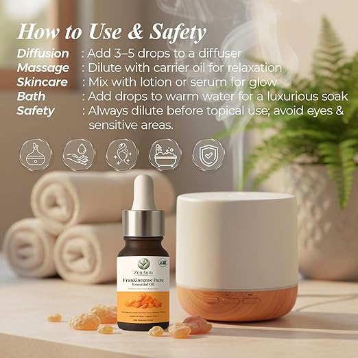 100% Natural Frankincense/Loban Therapeutic Grade Essential Oil| 15ml | Stress Relief, Skin Rejuvenation & Aromatherapy | GMP, ISO & IFRA Certified