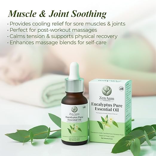 100% Natural Eucalyptus Therapeutic Grade Essential Oil | 15ml | Respiratory Relief, Muscle Soothing & Aromatherapy | Sourced from Yunan| GMP, ISO & IFRA Certified