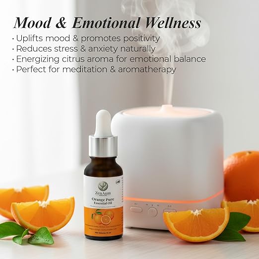 100% Natural Orange Therapeutic Grade Essential Oil | 15ml | Mood Uplifting, Skin Brightening & Aromatherapy Sourced from Andhra Pradesh | GMP, ISO & IFRA Certified
