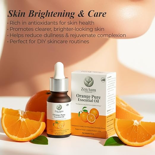 100% Natural Orange Therapeutic Grade Essential Oil | 15ml | Mood Uplifting, Skin Brightening & Aromatherapy Sourced from Andhra Pradesh | GMP, ISO & IFRA Certified