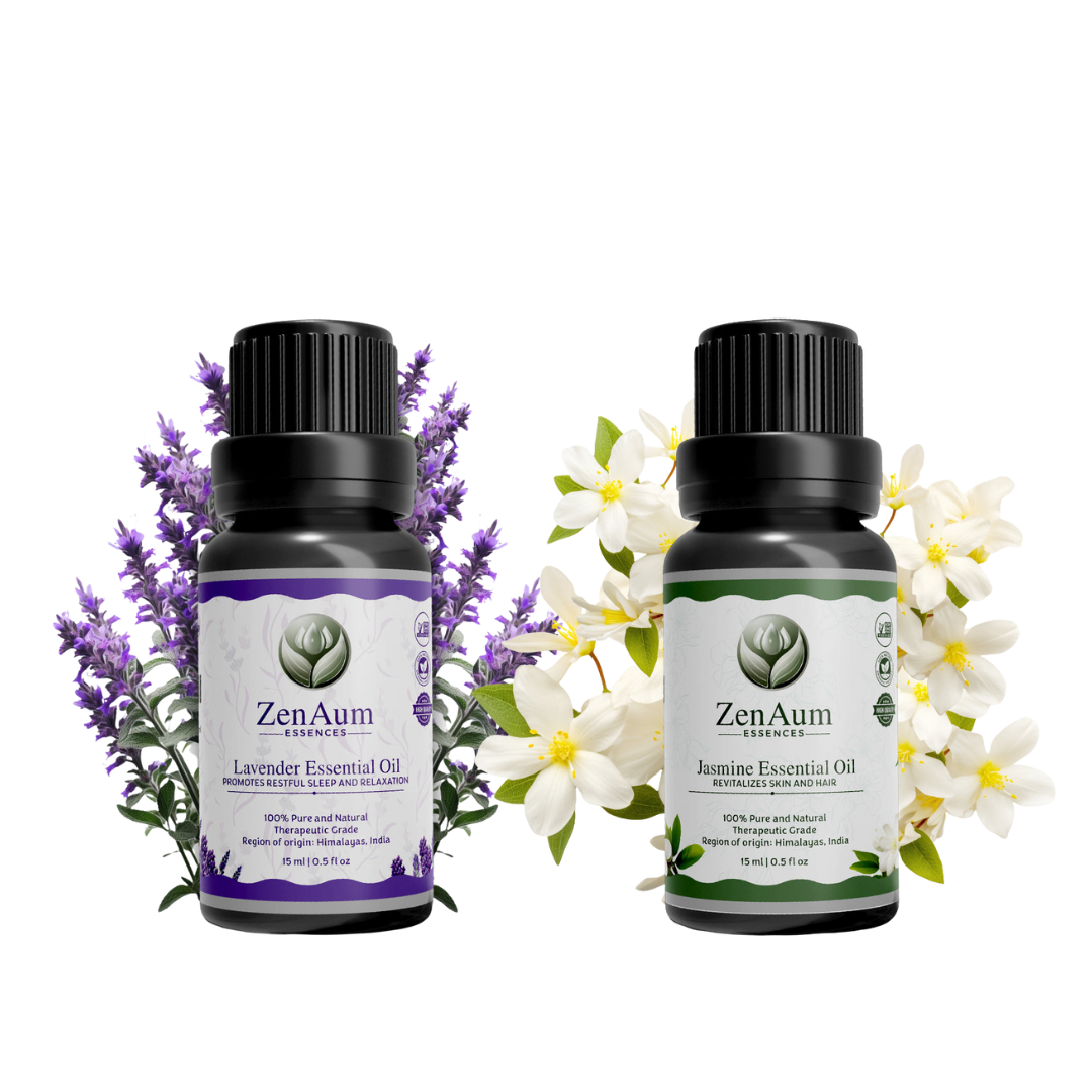 Calm & Glow Ritual Set | Sleep deeper| Stress less | Revive your glow | Lavender Essential Oil & Jasmine Essential Oil