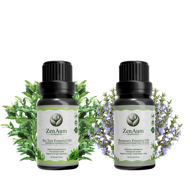 Oil Shield & Shine Ritual Set | Protect scalp & Purify your skin | Rosemary Essential Oil & Tea Tree Essential